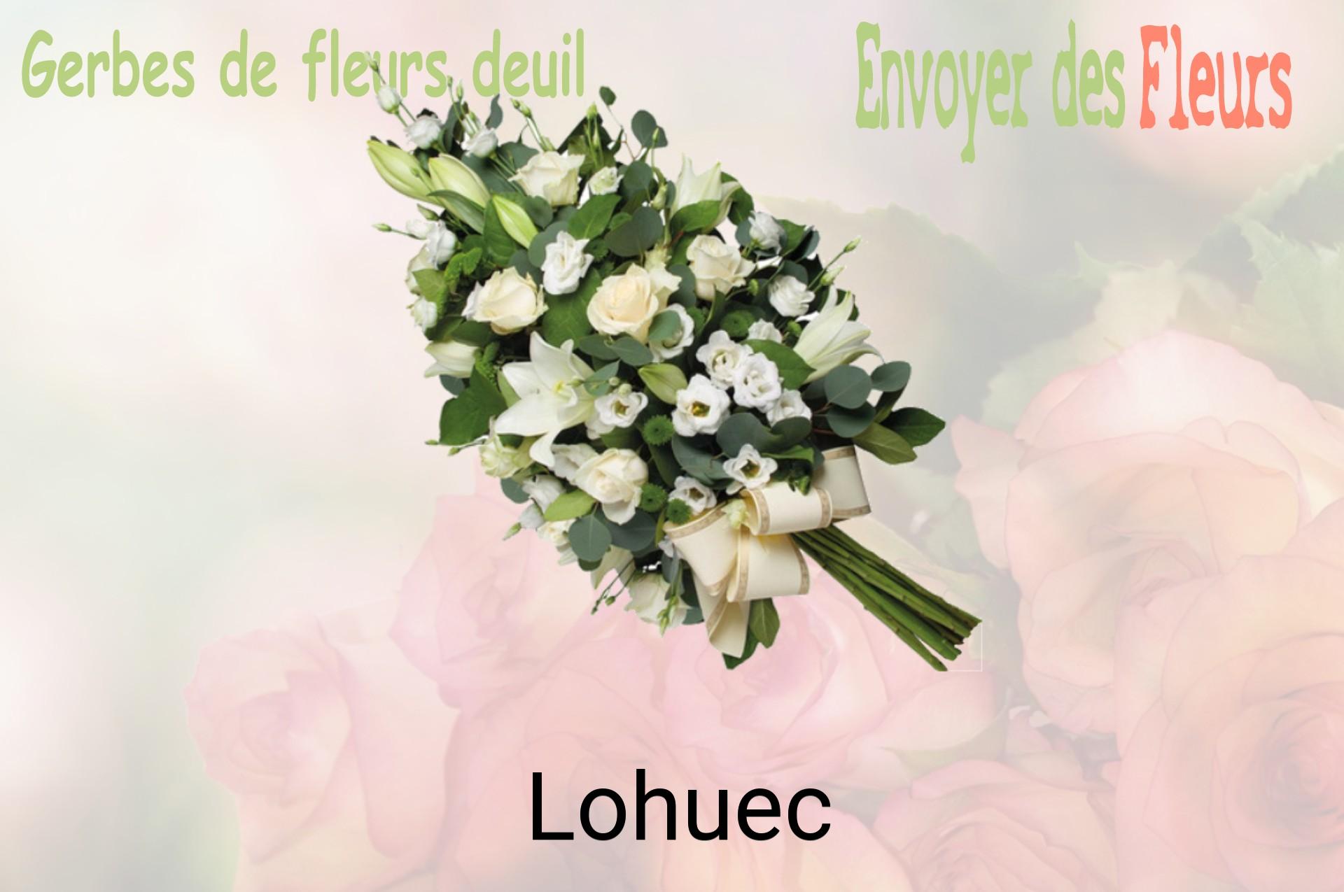 Gerbe de fleurs de deuil livrée à Lohuec